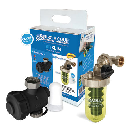 Euroacque Kit SLIM salvacaldaia defangatore magnetico + dosatore polifosfati con valvola