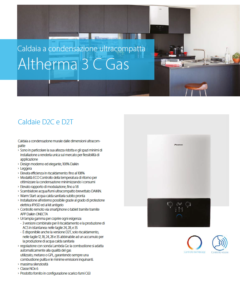 Caldaia a Condensazione Daikin Altherma 3 C Gas D2C 24 KW + SDOPPIATORE FUMI OMAGGIO