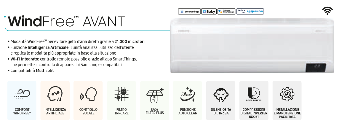Condizionatore Mono Split Samsung WindFree Avant 12000 GARANZIA ITALIA