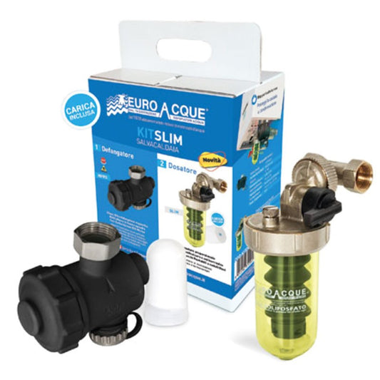 Euroacque Kit SLIM salvacaldaia defangatore magnetico + dosatore polifosfati con valvola